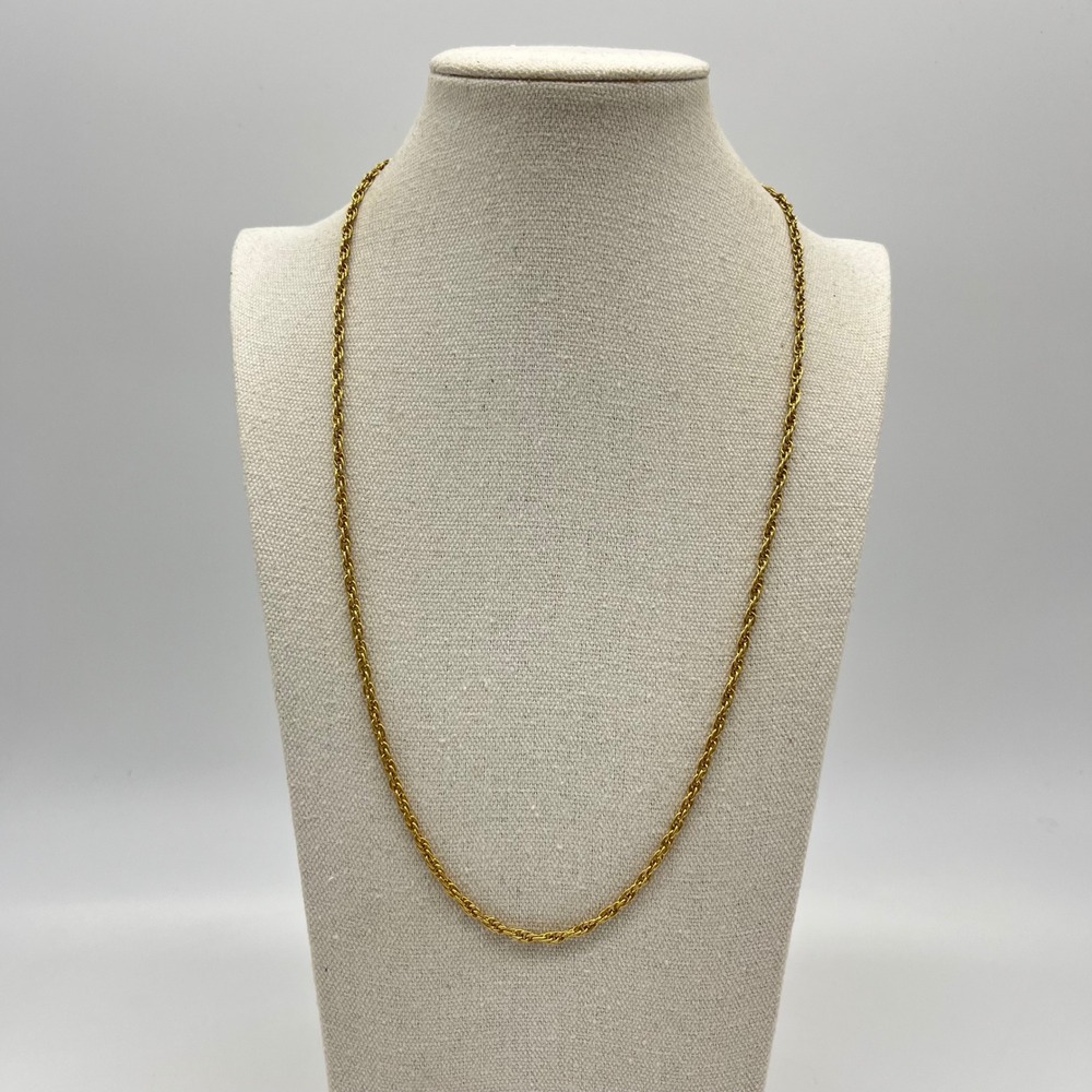 Gold Tone Rope Chain Necklace Elegant Delicate Jewelry‎ Women's Necklace